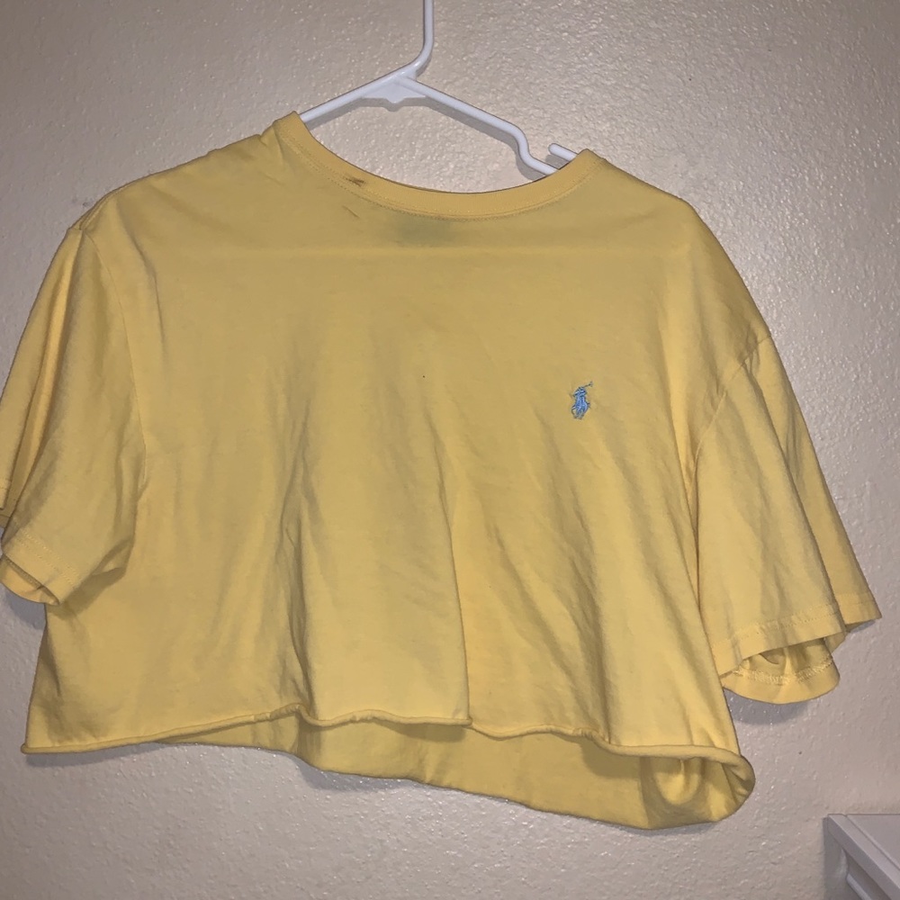 Yellow cropped Ralph Lauren top